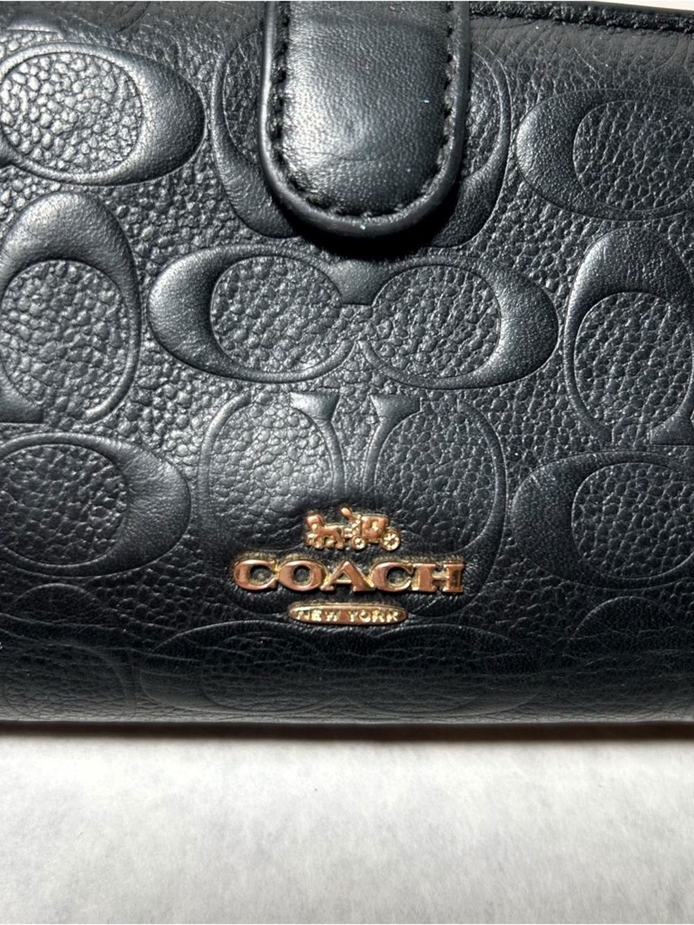 Coach Medium Compact Corner Zip Wallet in Signature Leather with Gold Tone Logo - Picture 8 of 15